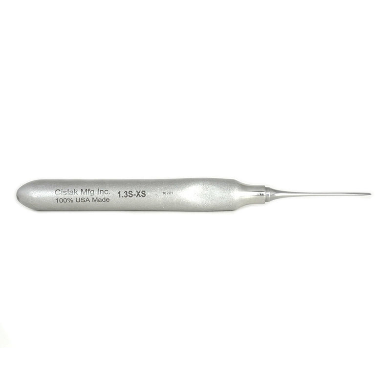 Shop online for the veterinary dental Cislak 1.3mm Straight Elevator (stainless steel). The tip is useful for extraction in small places. Available in XS & REG.