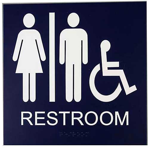 Office Sign (royal blue): Restroom Sign