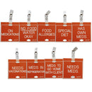 Clip-Its Cage Tag - Medication & Special Diet Considerations Variety Pack of 9 (orange with white text)