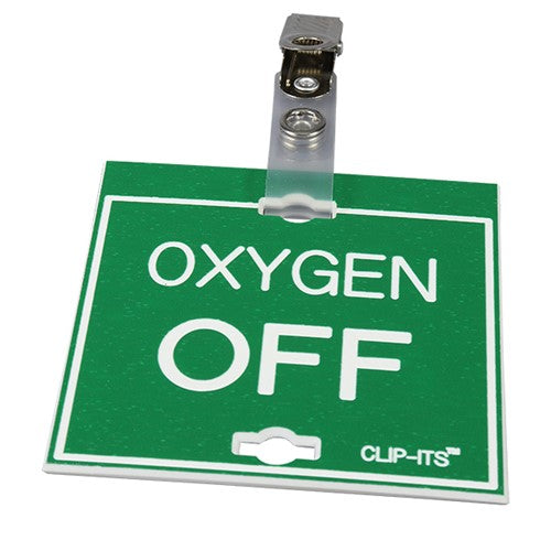 Clip-Its Cage Tag - Oxygen On / Oxygen Off (red or green with white text)