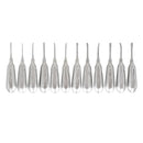 Shop online at Serona for veterinary dental Cislak Luxating Type Elevator (Luxator) Kits (12 pieces). Handle and shanks sizes available for all glove sizes.