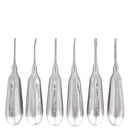 Shop online for the veterinary dental Cislak 6 Piece Luxator Kit (Straight & Inside Curved), crafted from stainless steel & available for sale in XS & REG.