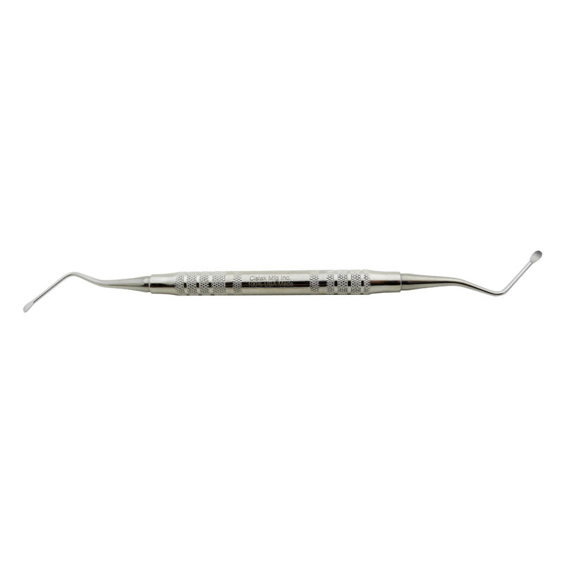 Veterinary dental Cislak EX2F Surgical Bone Curette (for feline use), stainless steel.