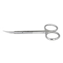 Veterinary dental Cislak Iris Curved Scissors, in stainless steel. Measurements: 4.50"/11.50 cm.
