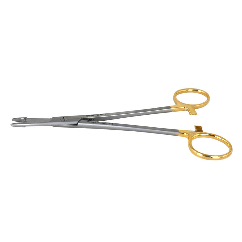 Shop online for the veterinary dental Cislak Olsen-Hegar Needle Holder, premium version (19cm). Crafted from tungsten carbide & available for sale at Serona.
