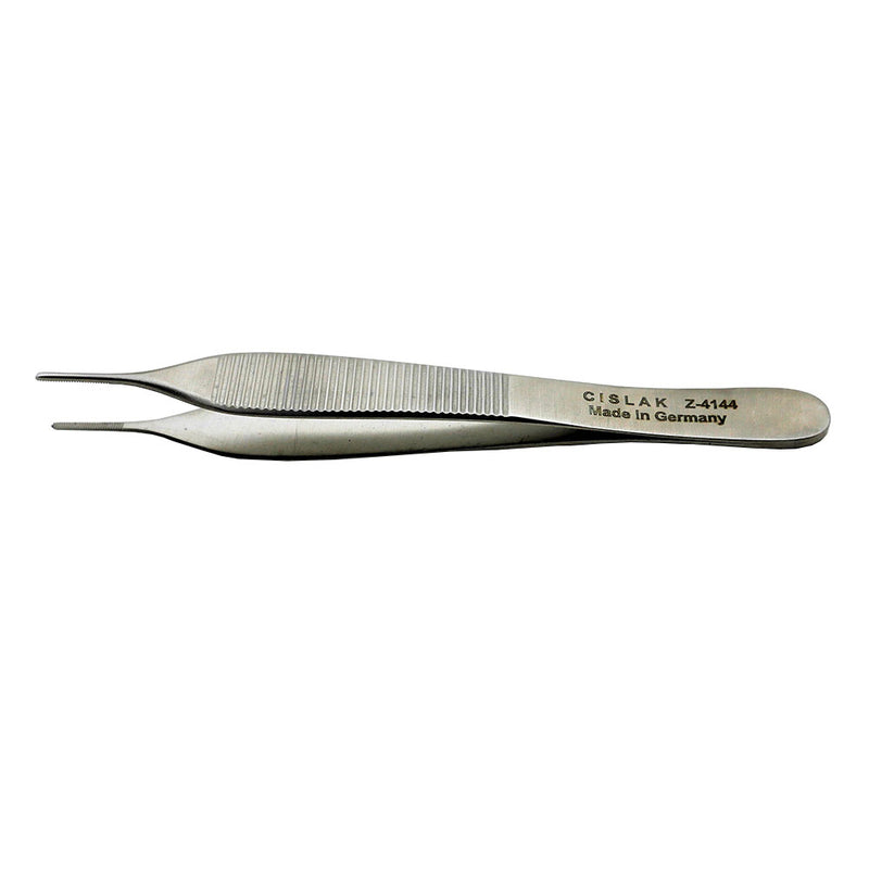 Shop online at Serona for the veterinary dental Cislak Serrated Adson Tissue Plier. Available for sale in small, large, stainless steel, and tungsten carbide.
