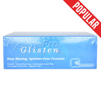 Shop online for the veterinary dental Brasseler Glisten Dental Prophy Past with Fluoride, in the flavour Fine Mint with 200 cups per pack. 1.23% fluoride. 