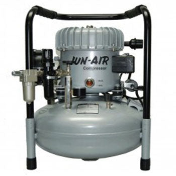 Shop online at Serona for the veterinary dental Inovadent JUN-AIR oil-lubricated 1/2 horsepower compressor. Available in a 4 & 6-gallon powder coated tank.