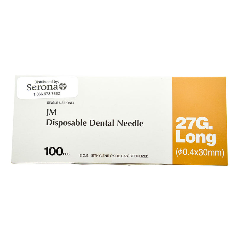 Dental Needles, 27G x 30mm (1 1/5"), 100/box