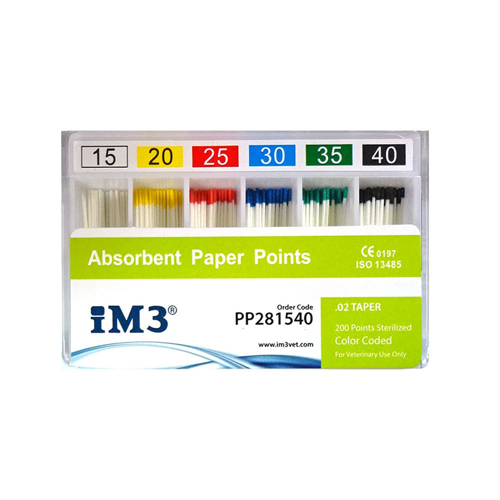 Aimint Point Paper iM3 Paper Points - 28mm - ISO 15-40 - 200pcs | Veterinary Dental