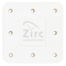 Veterinary dental Zirc Antimicrobial Bur Block, in white with 8 holes.